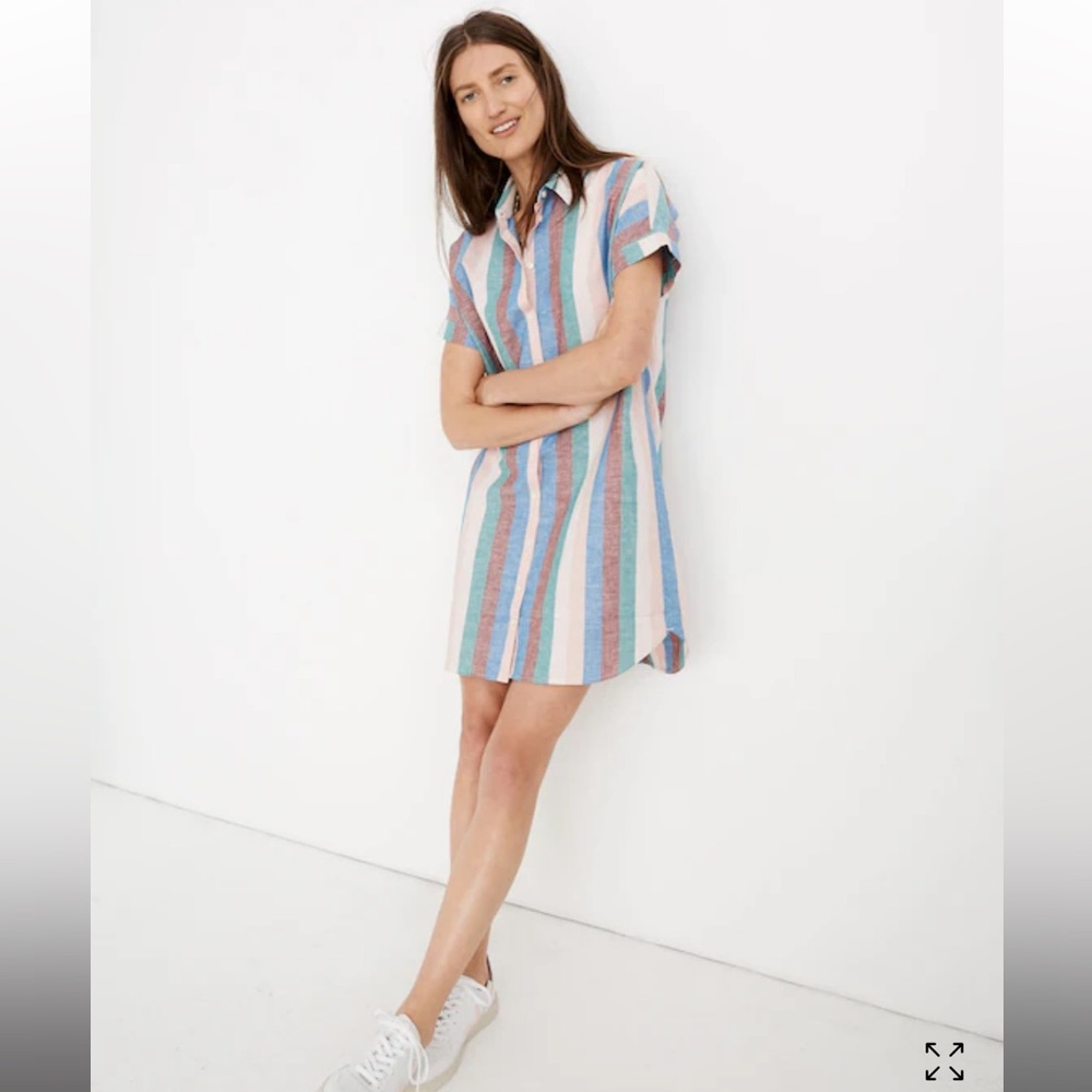 Madewell Central Shirtdress in Flagstaff stripe